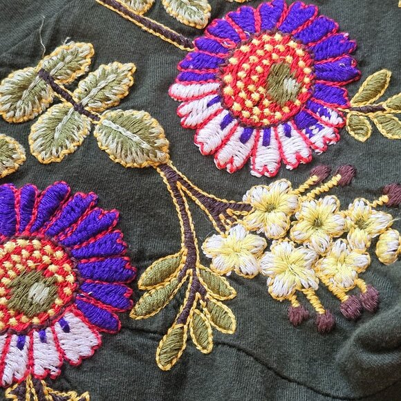 Johnny Was Women Embroidered Tunic Top S Folkcore Fall Whimsygoth Artisan Casual - Picture 6 of 14